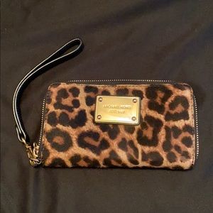 Michael Kors Fuzzy Cheetah Print Wristlet